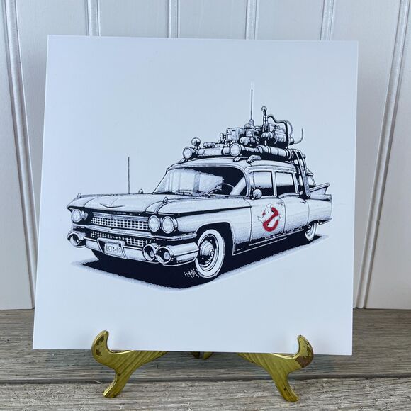 Hand Crafted Other - Ecto-1 Wall Art, Ghostbusters Ectomobile Art, Wall Art